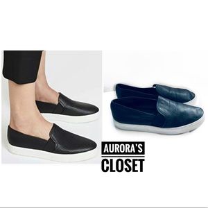 Vince 8.5 Black Leather Perforated Slip On Blair